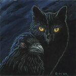 The Black Cat:The Raven Black cat painting, Black cat art, C